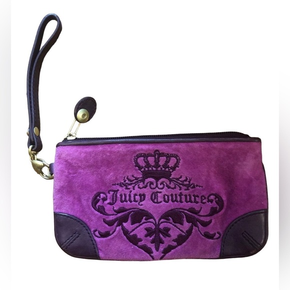 Purple Velour Y2K Juicy Couture Wristlet - Picture 1 of 9